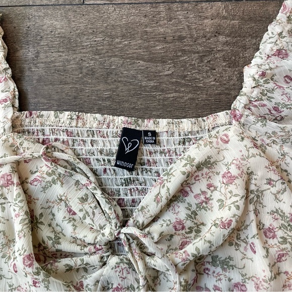 Floral chiffon sweetheart top - Picture 5 of 9